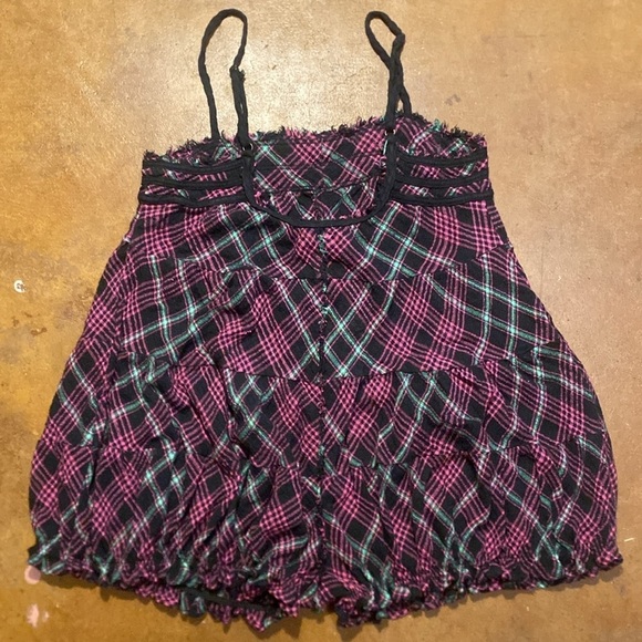 Free People Plaid Punk Bloomer Style Romper Size Small C1 - Picture 2 of 4